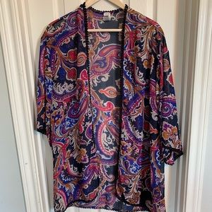 Paisley print kimono